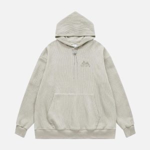 Concert Outfit Knit Solid Hoodie