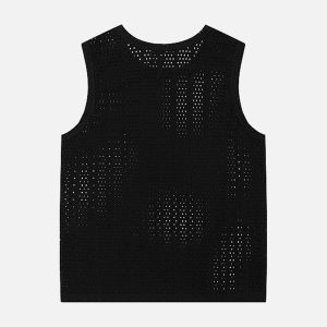 Concert Outfit Knitted Hollow Mesh Vest