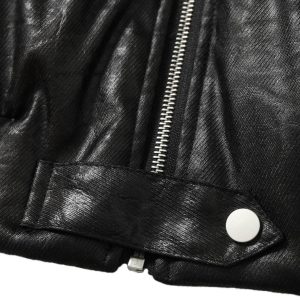 Concert Outfit Lace Lettering Fur Hooded Leather Quited Jacket