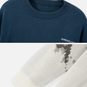 Concert Outfit Landscape Snow Mountain Jacquard Sweater