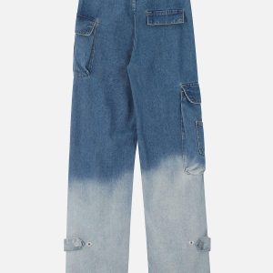 Concert Outfit Large Pocket Gradient Jeans