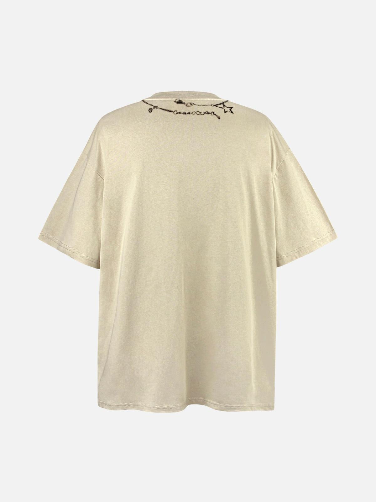 Concert Outfit Layered Chains Graphic Print Tee Concert Outfit Layered Chains Graphic Print Tee