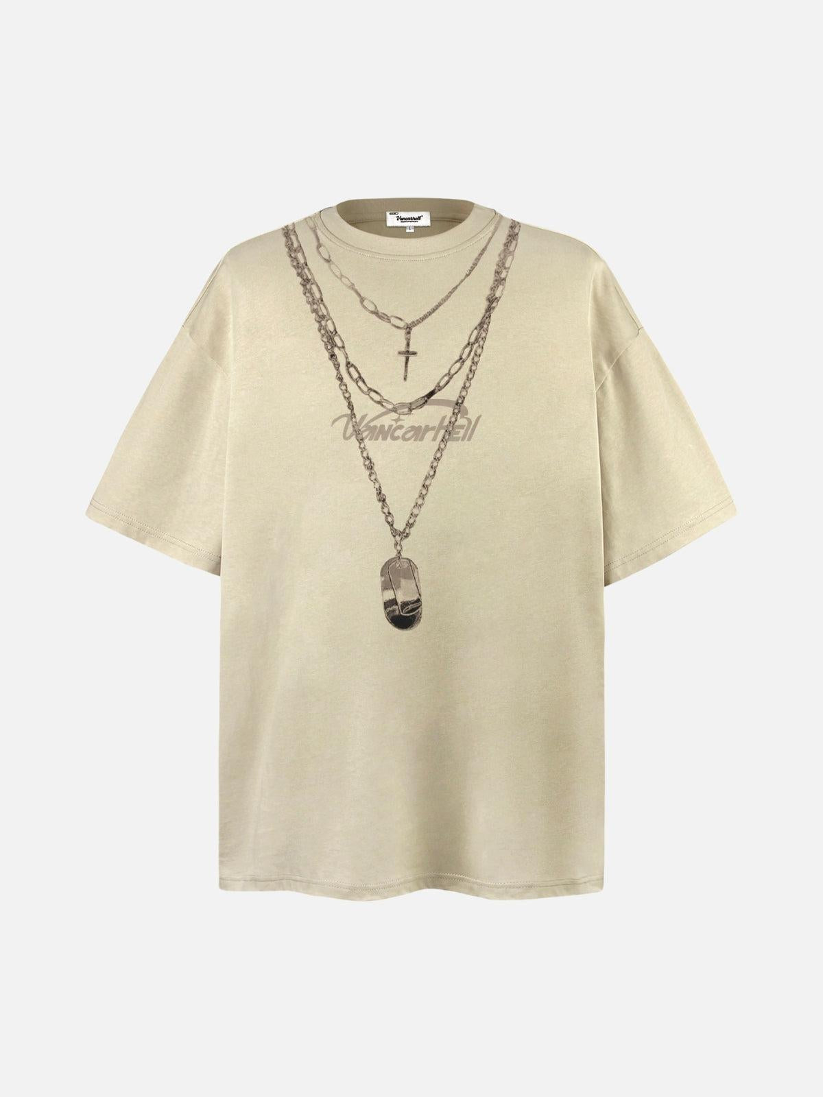 Concert Outfit Layered Chains Graphic Print Tee Concert Outfit Layered Chains Graphic Print Tee