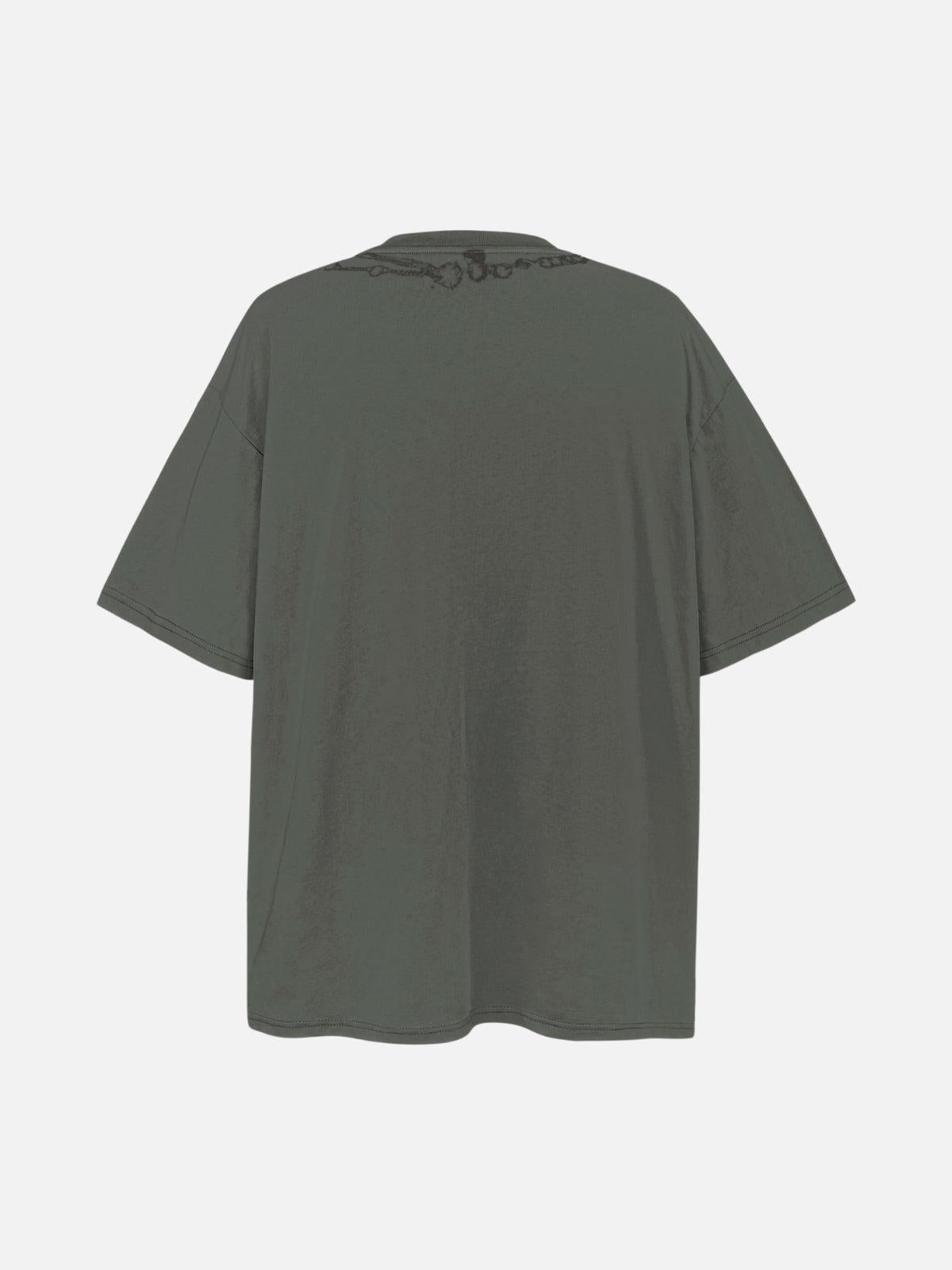 Concert Outfit Layered Chains Graphic Print Tee Concert Outfit Layered Chains Graphic Print Tee