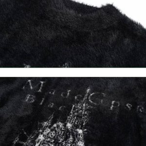 Concert Outfit Lazy Style Plus Velvet Print Sweater