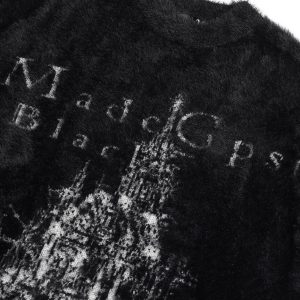 Concert Outfit Lazy Style Plus Velvet Print Sweater