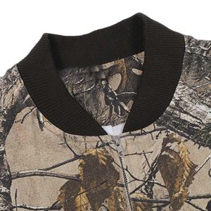 Concert Outfit Leaf Camouflage Baseball Bomber Jacket