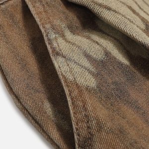 Concert Outfit Leaf Pattern Washed Jorts