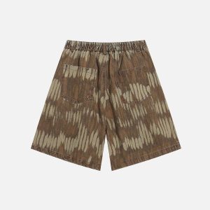 Concert Outfit Leaf Pattern Washed Jorts