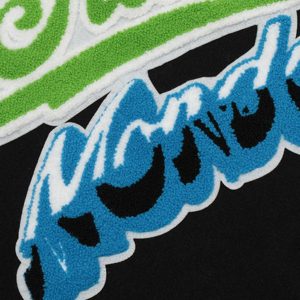 Concert Outfit Leather Patchwork  Embroidery Quilted Bomber Jacket