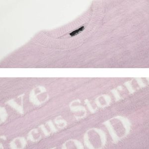 Concert Outfit Leisure Letter Round Neck Sweater