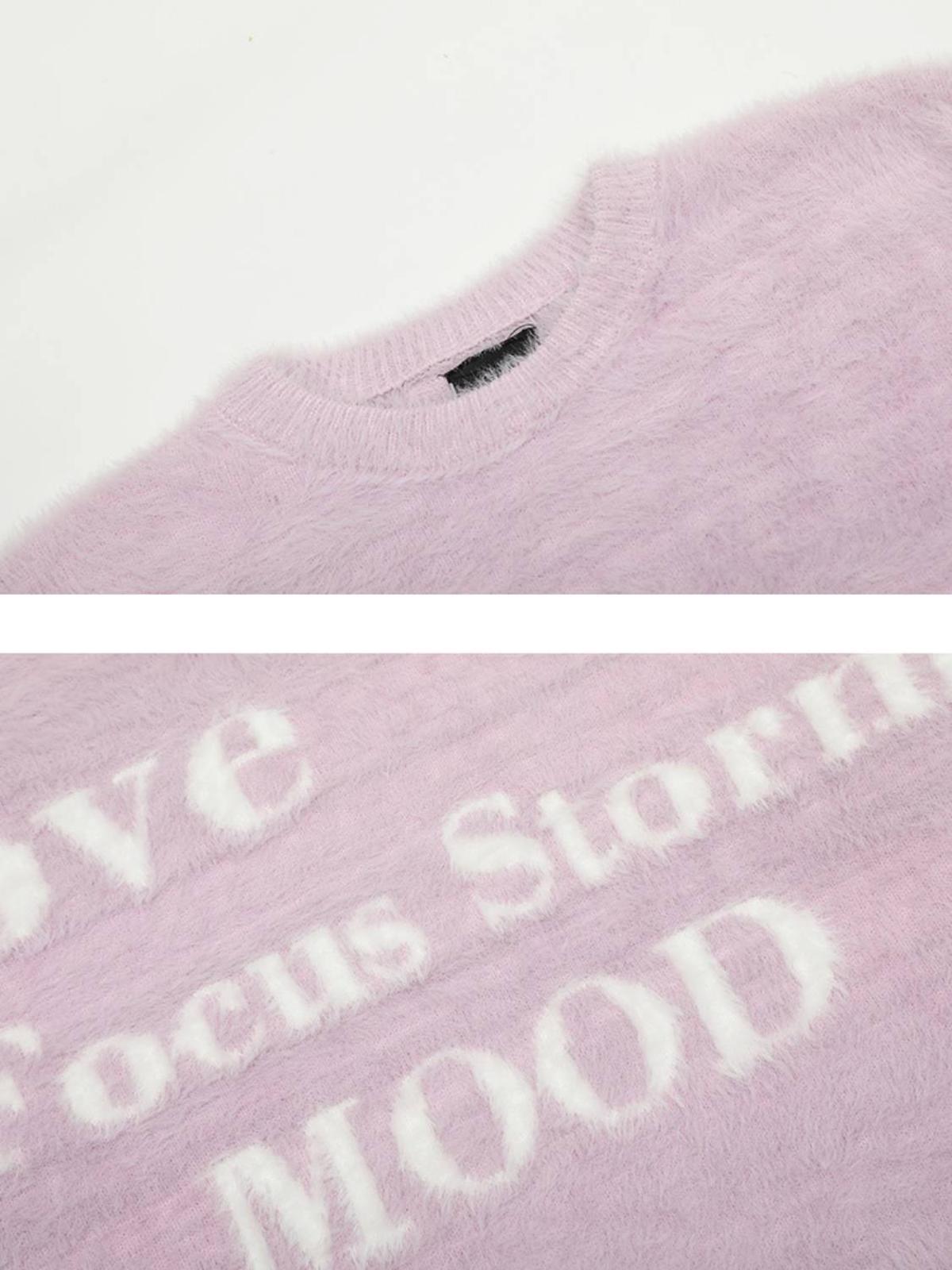 Concert Outfit Leisure Letter Round Neck Sweater Concert Outfit Leisure Letter Round Neck Sweater