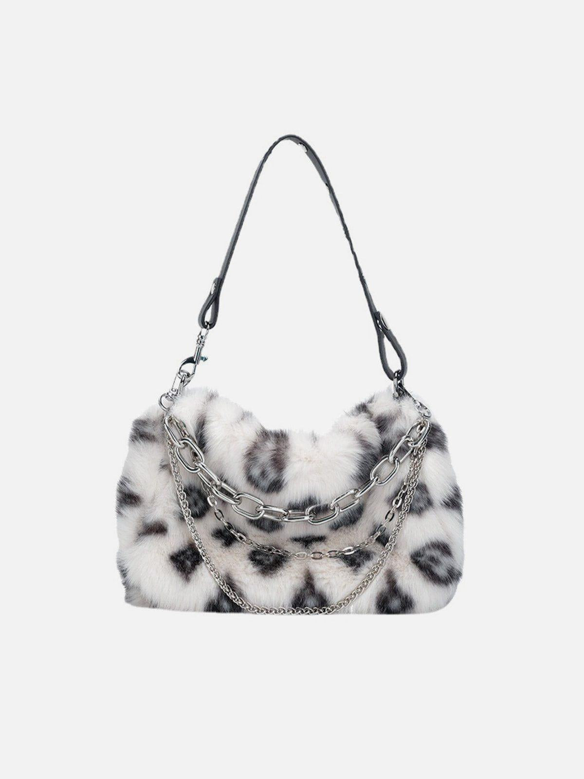 Concert Outfit Leopard Fleece Chain Bag Concert Outfit Leopard Fleece Chain Bag