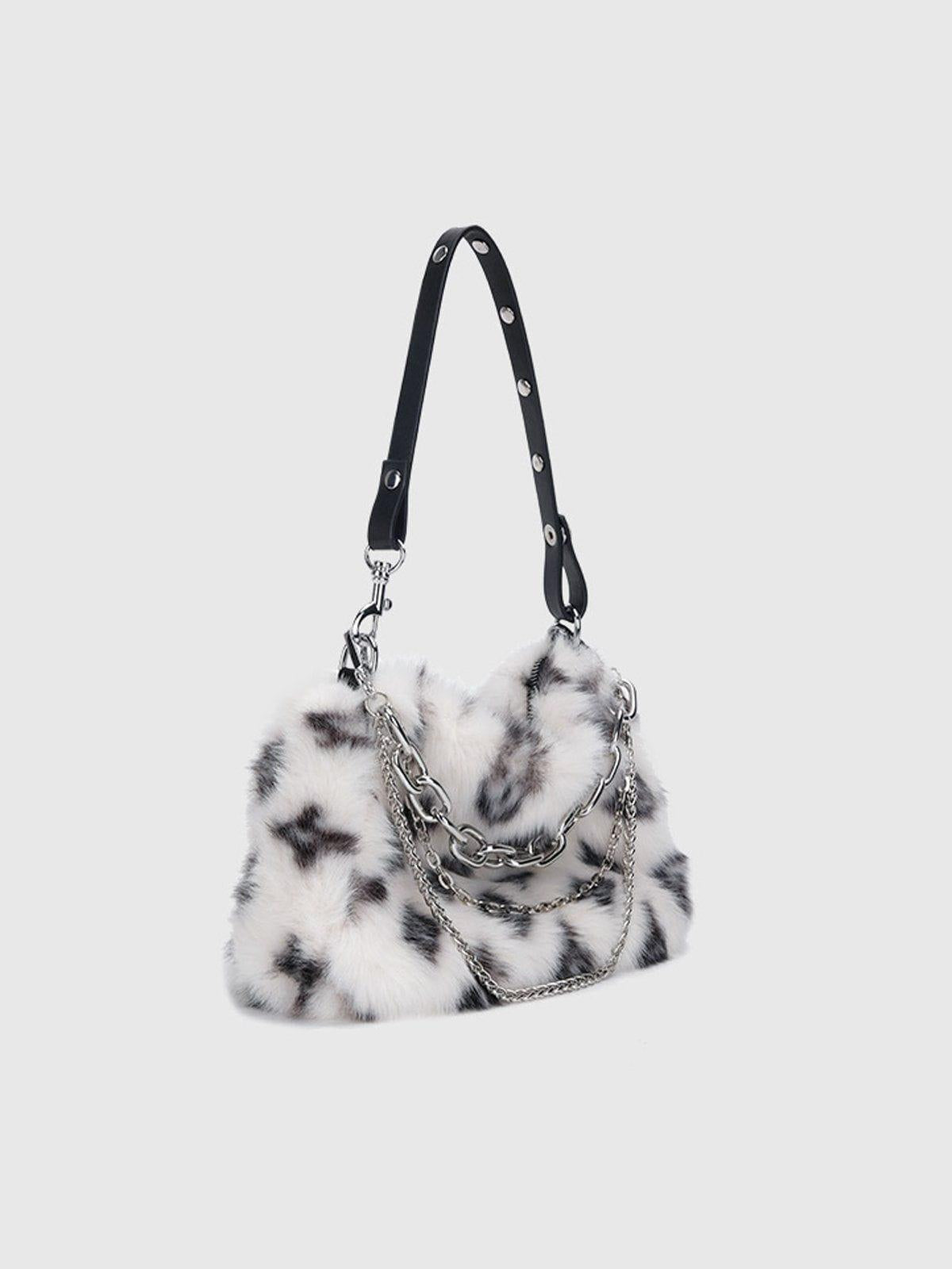 Concert Outfit Leopard Fleece Chain Bag Concert Outfit Leopard Fleece Chain Bag