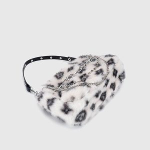 Concert Outfit Leopard Fleece Chain Bag