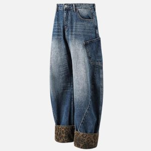 Concert Outfit Leopard Print Barrel Cuffed Jeans