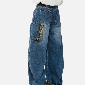 Concert Outfit Leopard Print Barrel Cuffed Jeans