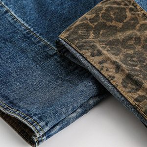 Concert Outfit Leopard Print Barrel Cuffed Jeans