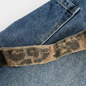 Concert Outfit Leopard Print Barrel Cuffed Jeans