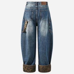 Concert Outfit Leopard Print Barrel Cuffed Jeans