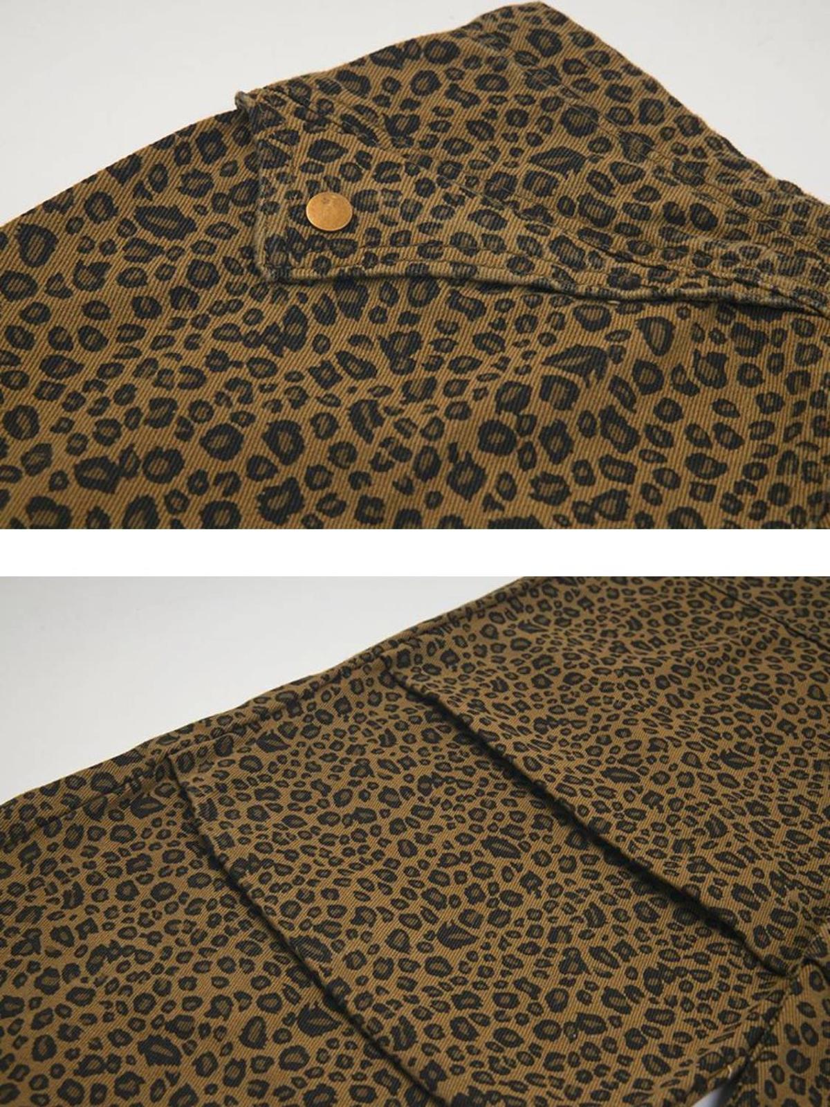 Concert Outfit Leopard Print Drawstring Cargo Pants Concert Outfit Leopard Print Drawstring Cargo Pants