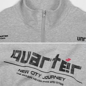 Concert Outfit Letter Back Printed Stand Collar Sweatshirt