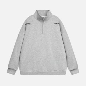 Concert Outfit Letter Back Printed Stand Collar Sweatshirt