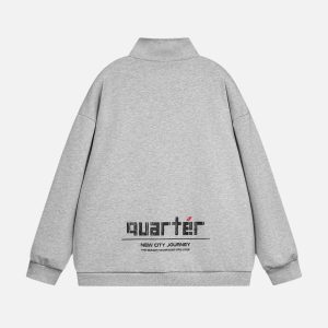 Concert Outfit Letter Back Printed Stand Collar Sweatshirt