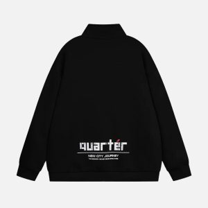 Concert Outfit Letter Back Printed Stand Collar Sweatshirt