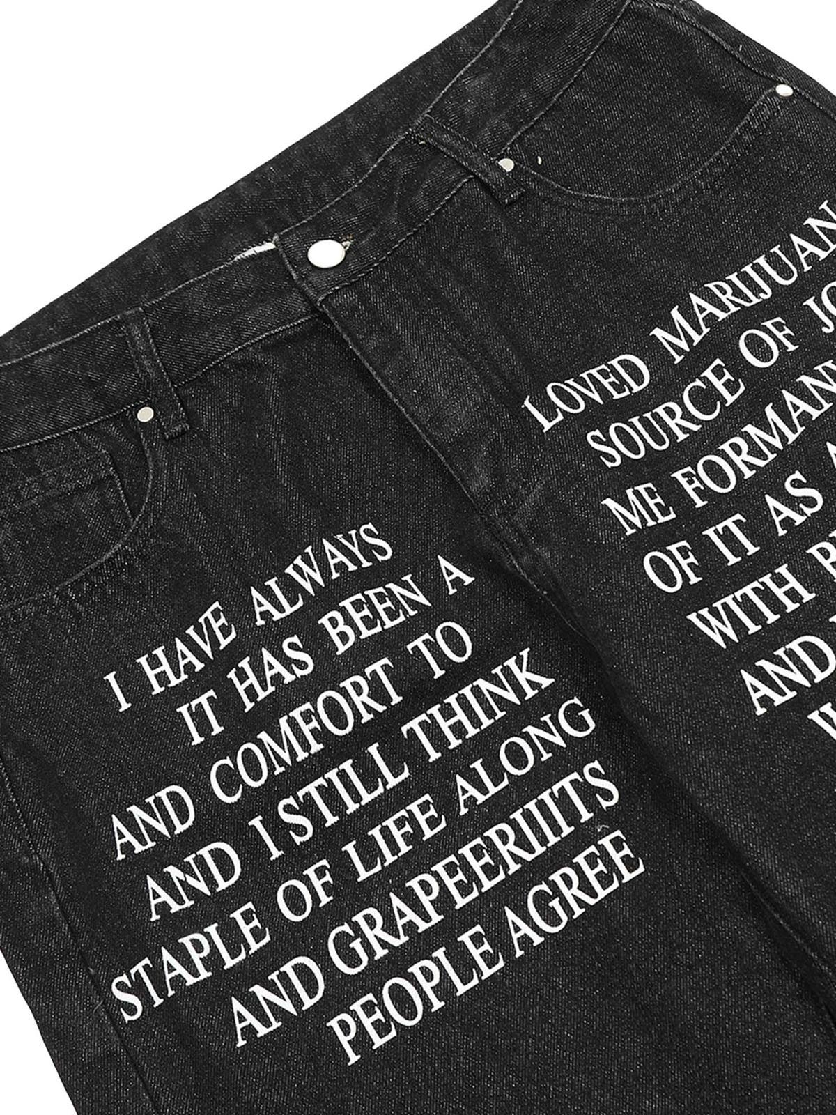 Concert Outfit Letter Embroidery Hip-Hop Washed Jeans Concert Outfit Letter Embroidery Hip-Hop Washed Jeans