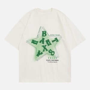 Concert Outfit Letter Embroidery Inkjet Tee