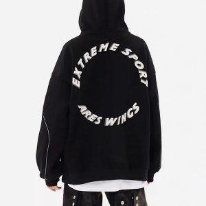 Concert Outfit Letter Print Line Design Hoodie
