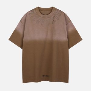 Concert Outfit Letter Printing Gradient Tee