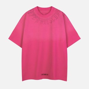 Concert Outfit Letter Printing Gradient Tee