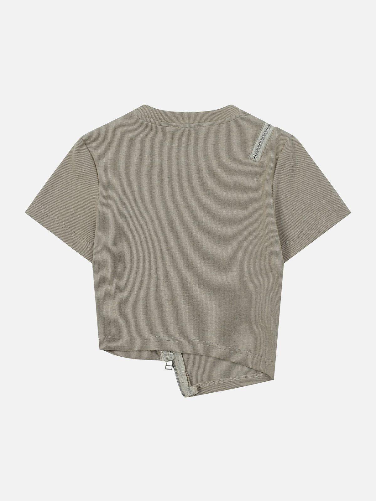 Concert Outfit Letter Printing Zip Tee Concert Outfit Letter Printing Zip Tee