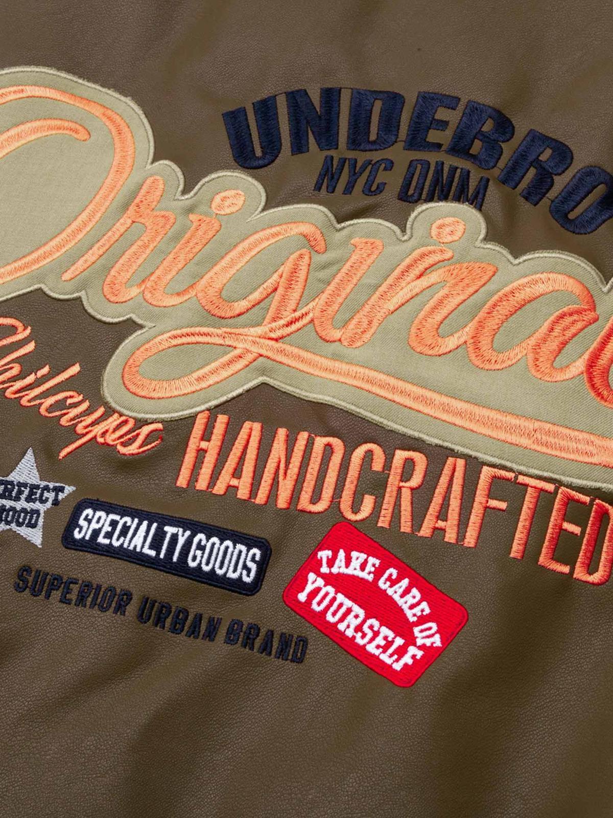 Concert Outfit Lettering Embroidered Leather Bomber Jacket Concert Outfit Lettering Embroidered Leather Bomber Jacket