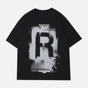 Concert Outfit Lettering Graffiti Print Tee