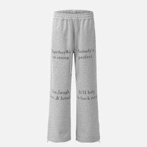 Concert Outfit Lettering Print Straight-Leg Sweatpants