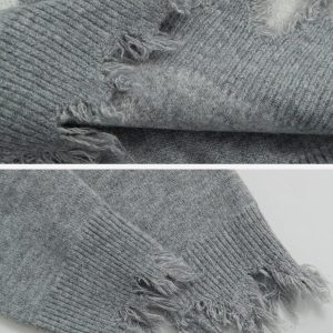 Concert Outfit Letters Ripped Hole Sweater