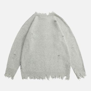 Concert Outfit Letters Ripped Hole Sweater