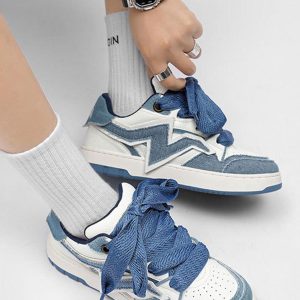 Concert Outfit Lightning Collision Color Splicing Board Shoes