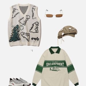 Concert Outfit Little Dinosaur Graphic Sweater Vest