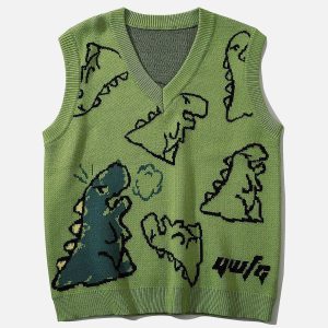 Concert Outfit Little Dinosaur Graphic Sweater Vest