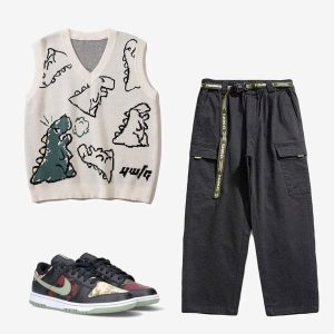 Concert Outfit Little Dinosaur Graphic Sweater Vest