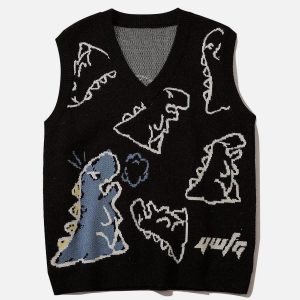 Concert Outfit Little Dinosaur Graphic Sweater Vest