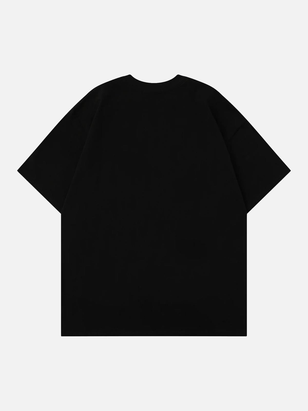 Concert Outfit Loose American Fuzzy Fun Printed T-Shirt Concert Outfit Loose American Fuzzy Fun Printed T-Shirt