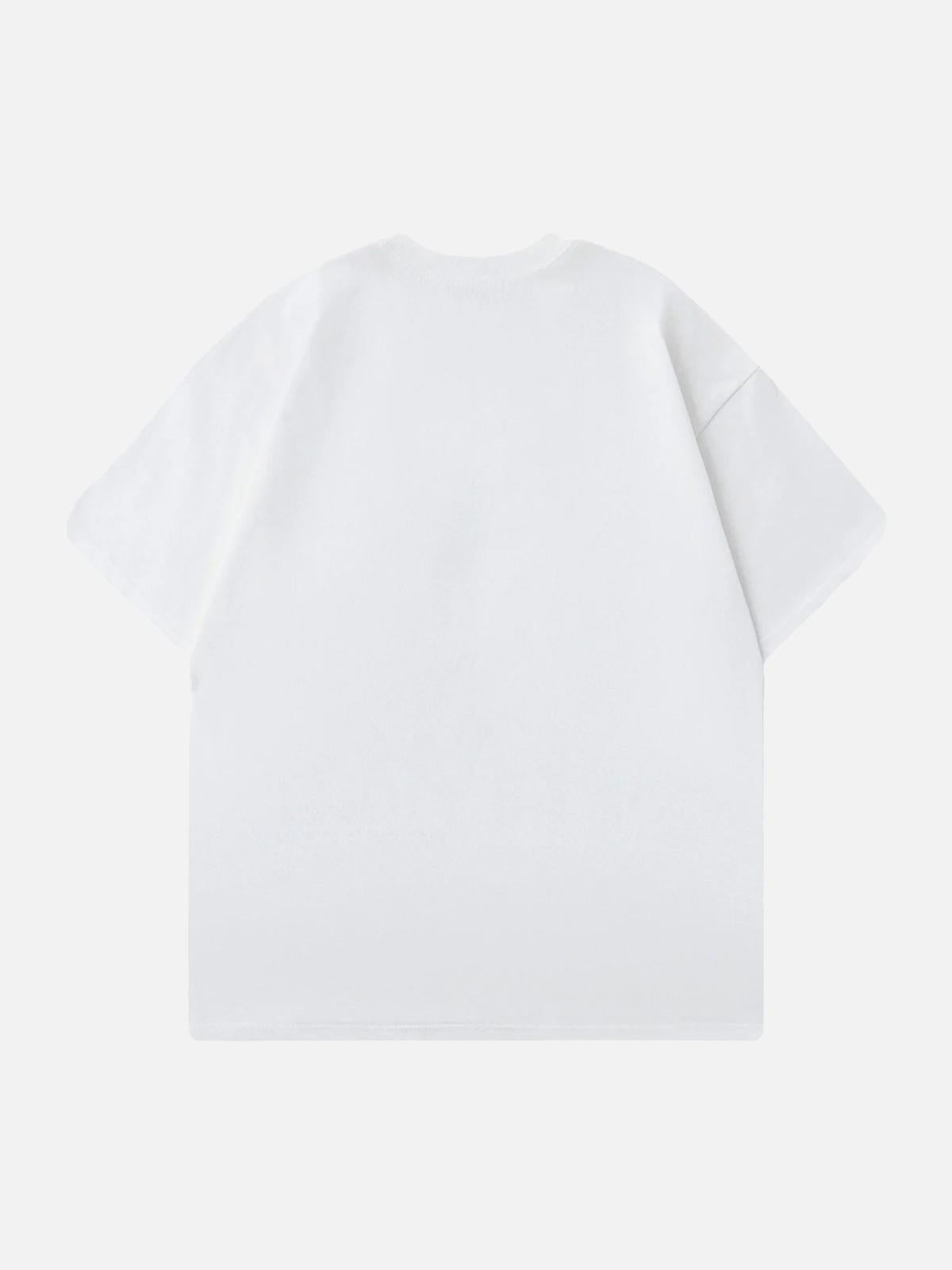 Concert Outfit Loose American Fuzzy Fun Printed T-Shirt Concert Outfit Loose American Fuzzy Fun Printed T-Shirt