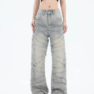 Concert Outfit Loose Wide Leg Cat Whisker Jeans
