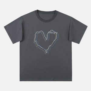 Concert Outfit Love Lines Print Tee