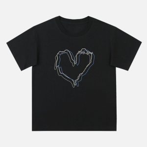 Concert Outfit Love Lines Print Tee